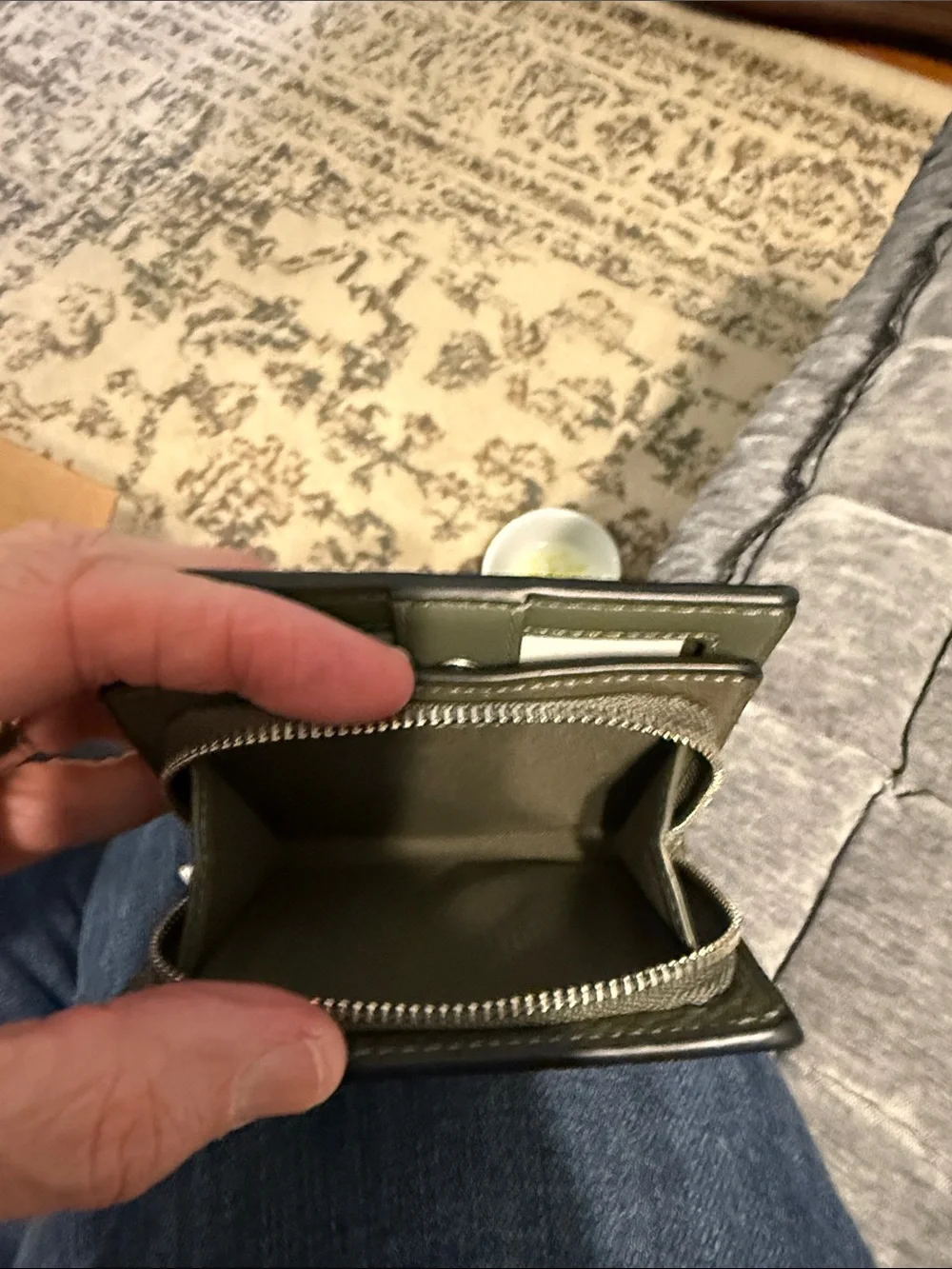 Coach compact pebbled